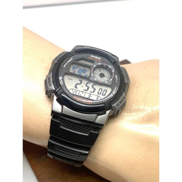 Casio Men's Watch AE1000W Black Resin Digital Quartz Sport World Time 3198 - Picture 5 of 15